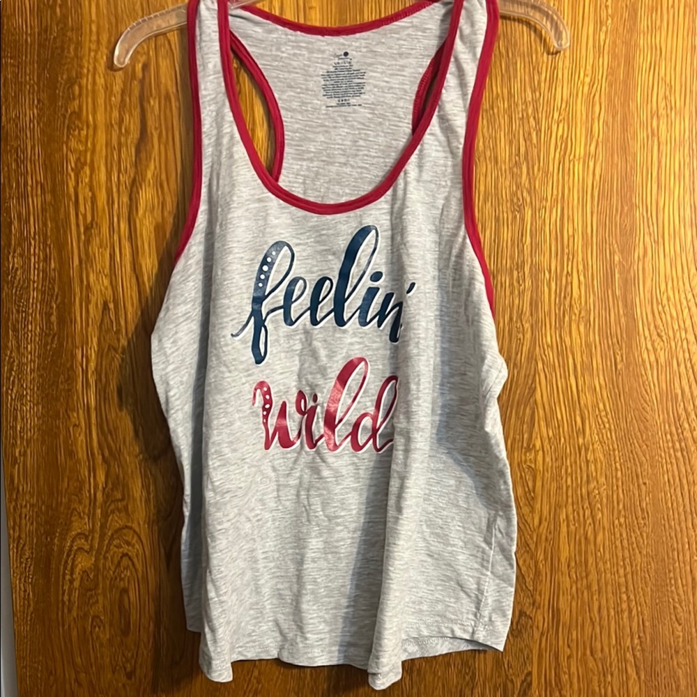 Secret Treasures Gray and Black Tank Top with Racerback
